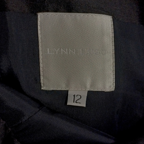 LYNN LUGO 100% Silk Black Sleeveless Sheath Cocktail Dress 12 Large - Picture 3 of 7